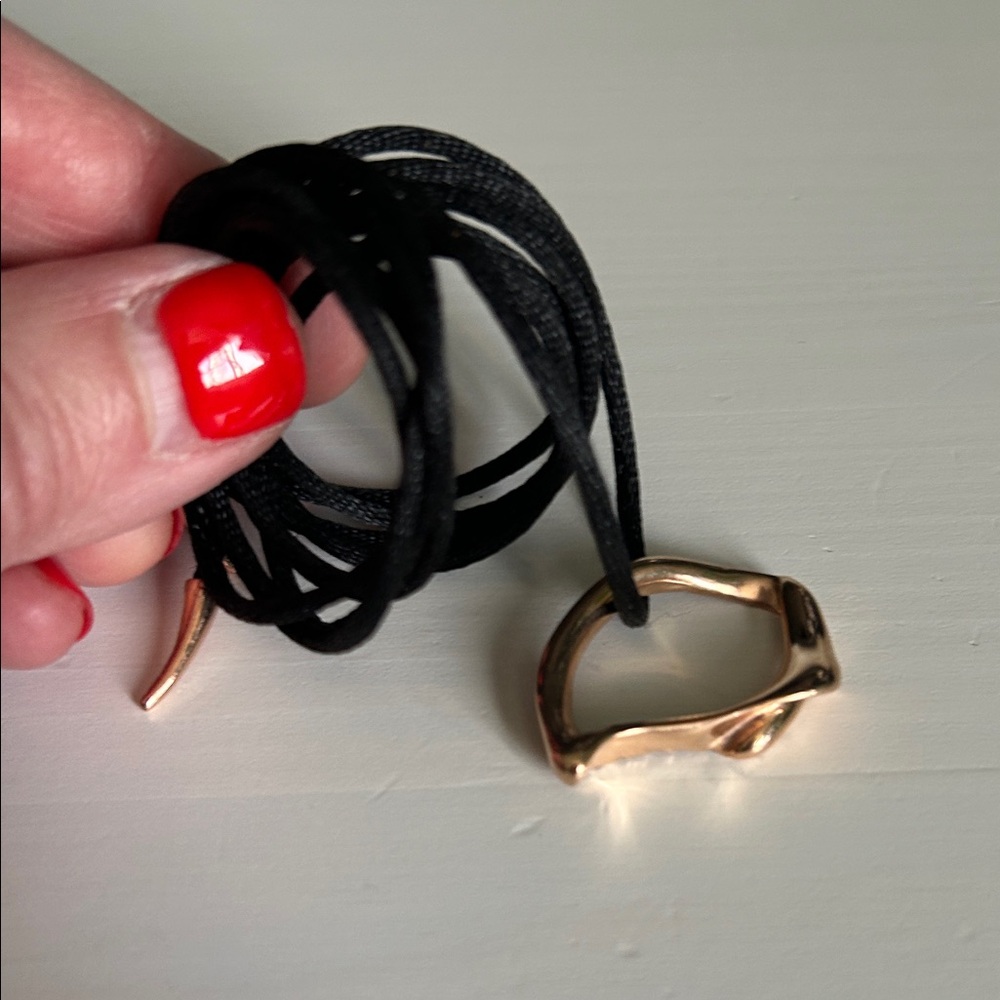 Michael Hill Shell in rose gold on Black Cord Necklace